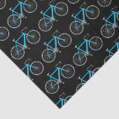 Turquoise fiets op zwart tissuepapier (Detail)