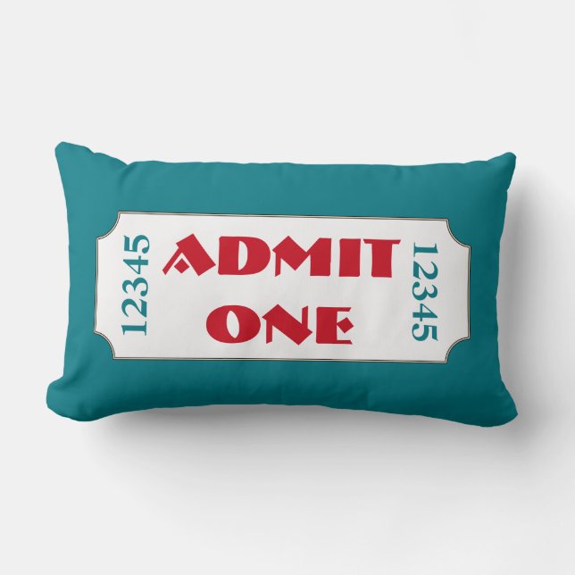 Turquoise filmticket Cinema Pillow Kussen (Voorkant)