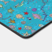 Turquoise Fish Pattern Bureaumat (Hoek)