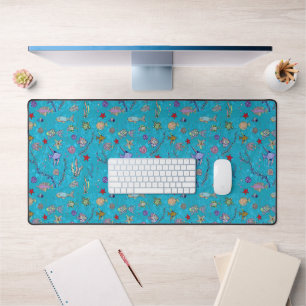 Turquoise Fish Pattern Bureaumat