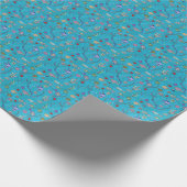 Turquoise Fish Pattern Cadeaupapier (Hoek)