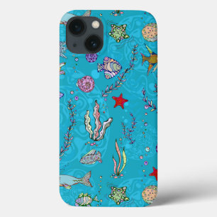 Turquoise Fish Pattern Case-Mate iPhone Case