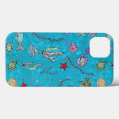 Turquoise Fish Pattern Case-Mate iPhone Case (Achterkant (horizontaal))