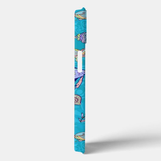 Turquoise Fish Pattern Case-Mate iPhone Case (Achterkant / Rechts)