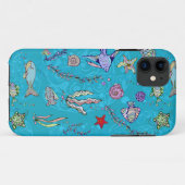 Turquoise Fish Pattern Case-Mate iPhone Case (Achterkant (horizontaal))