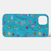 Turquoise Fish Pattern Case-Mate iPhone Case (Achterkant (horizontaal))