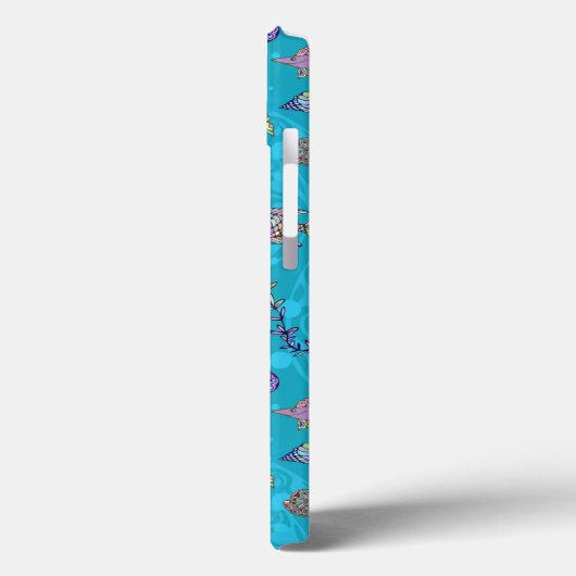 Turquoise Fish Pattern Case-Mate iPhone Case (Achterkant / Links)