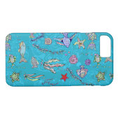 Turquoise Fish Pattern Case-Mate iPhone Case (Achterkant (Horizontaal))