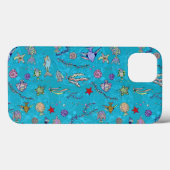 Turquoise Fish Pattern Case-Mate iPhone Case (Achterkant (horizontaal))