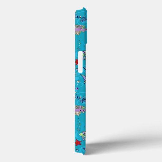 Turquoise Fish Pattern Case-Mate iPhone Case (Achterkant / Rechts)