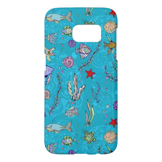 Turquoise Fish Pattern Case-Mate Samsung Galaxy Hoesje (Achterkant)