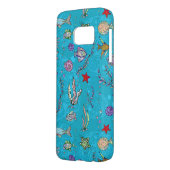 Turquoise Fish Pattern Case-Mate Samsung Galaxy Hoesje (Achterkant Links)