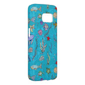 Turquoise Fish Pattern Case-Mate Samsung Galaxy Hoesje (Back/Rechts)