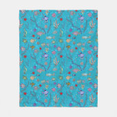 Turquoise Fish Pattern Fleece Deken (Voorkant)