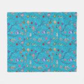 Turquoise Fish Pattern Fleece Deken (Voorkant (Horizontaal))