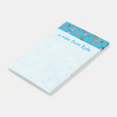 Turquoise Fish Pattern | Jouw namen toevoegen Post-it® Notes (Schuin)