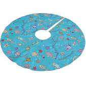 Turquoise Fish Pattern Kerstboom Rok (Gekanteld)
