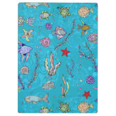 Turquoise Fish Pattern Klembord (Achterkant)
