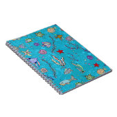 Turquoise Fish Pattern Notitieboek (Rechterzijde)
