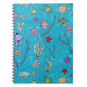 Turquoise Fish Pattern Notitieboek (Voorkant)