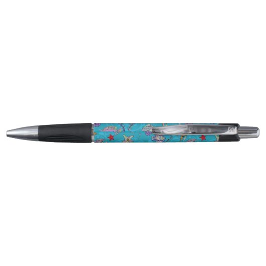 Turquoise Fish Pattern Pen (Achterkant)