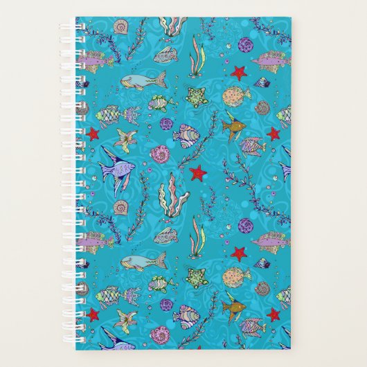 Turquoise Fish Pattern Planner (Voorkant)