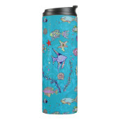 Turquoise Fish Pattern Thermosbeker (Gedraaid links)