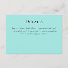 Turquoise Flamingo Details Informatiekaartje