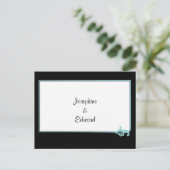 Turquoise Fleur de lis Briefkaart (Staand voorkant)