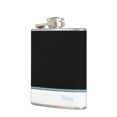 Turquoise Fleur de lis Heupfles (Links)