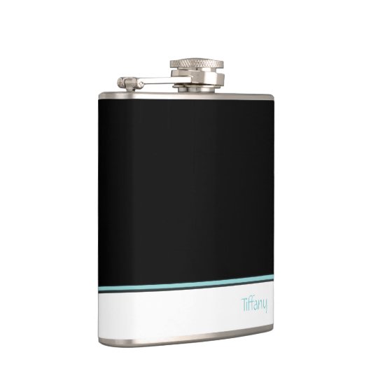 Turquoise Fleur de lis Heupfles (Rechts)