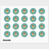 Turquoise Floral Afstuderen Classic Round Sticker (Vel)