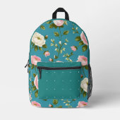 Turquoise Floral Cut & Sew Bag – Stijlvolle rugzak (Voorkant)