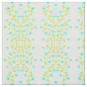 Turquoise Floral Designer Stof (Swatch)