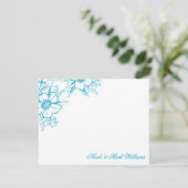 Turquoise Floral Letterpress Style Wedding (Staand voorkant)