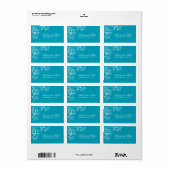 Turquoise Floral Letterpress Style Wedding Etiket (Full Sheet)