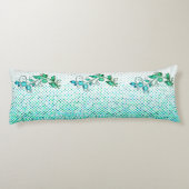 Turquoise Floral Lichaamskussen (Achterkant)