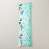 Turquoise Floral Lichaamskussen (Achterkant (Verticaal))