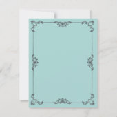 Turquoise Floral Monogram Rehearsal Dinner Kaart (Achterkant)