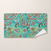 Turquoise Floral Paisley Bad Handdoek (Handdoek)