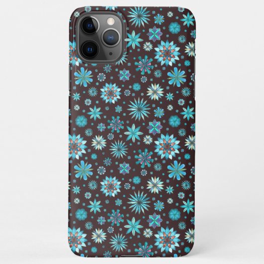 Turquoise Floral Pattern – Boho Aesthetic iPhone Hoesje (Achterkant)