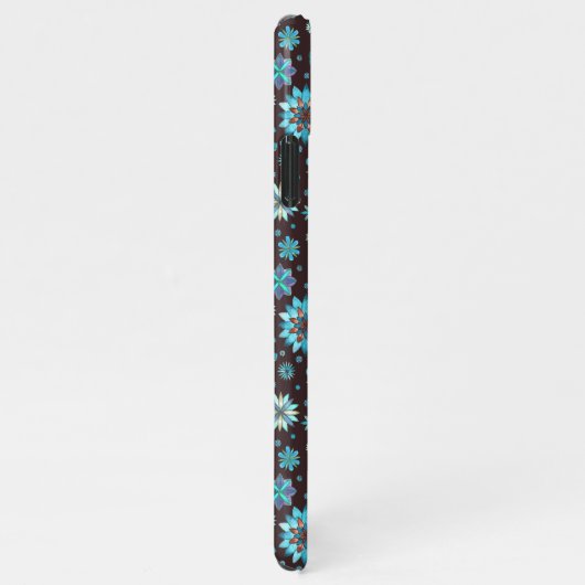Turquoise Floral Pattern – Boho Aesthetic  iPhone Hoesje (Rechterkant)