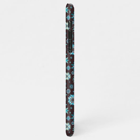 Turquoise Floral Pattern – Boho Aesthetic  iPhone Hoesje (Linkerkant)