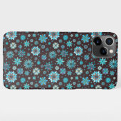 Turquoise Floral Pattern – Boho Aesthetic iPhone Hoesje (Achterkant horizontaal)
