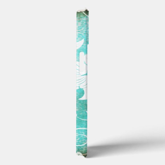  Turquoise Floral Pattern Case-Mate iPhone Case (Achterkant / Rechts)