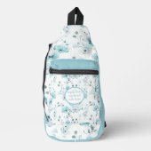 Turquoise Floral Pattern Sling Bag (Voorkant)