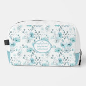  Turquoise Floral Pattern Toilettasje (Voorkant)