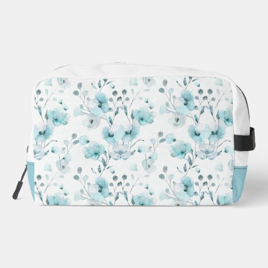 Turquoise Floral Pattern Toilettasje (Achterkant)