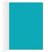 Turquoise Floral Peacock Custom Wedding Table Card (Binnen (Rechts))