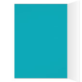Turquoise Floral Peacock Custom Wedding Table Card (Binnen (Links))